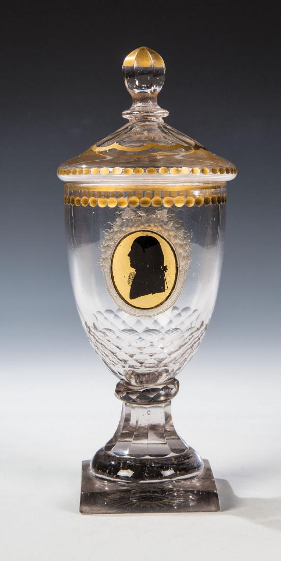 Seltener Deckelpokal mit Silhouette eines Herrn Johann (1 of 1)