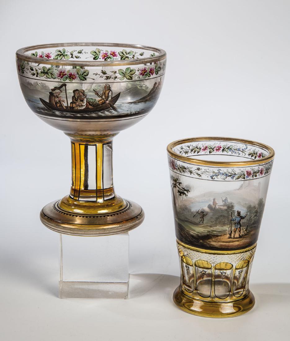 Becher und Fußschale mit Transparentmalerei (1 of 1)