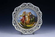 26: Teller Meissen Porcelain Plate three graces Old