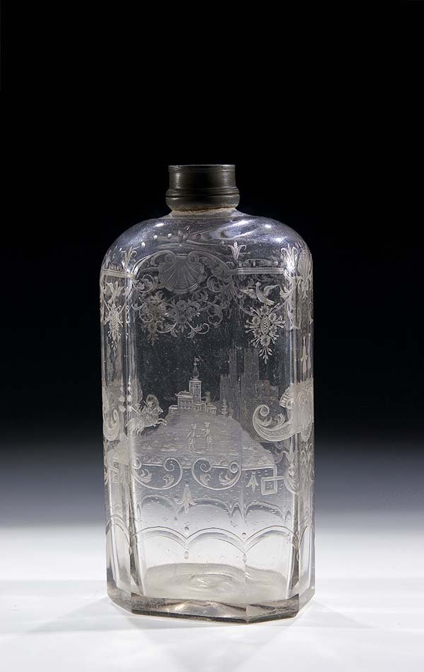 Flasche Maeuerl Nuremberg Glass Bottle Vintage