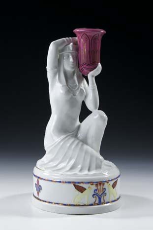 Aegypterin Vase Fraureuth Porcelain Lamp Foot