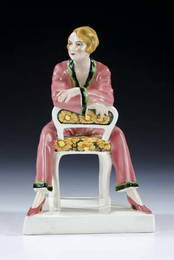 118: Modedame Goldscheider Vienna Ceramic Figurine