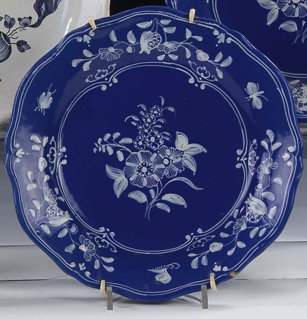 paar Teller St. Omer France Feience Plates Old