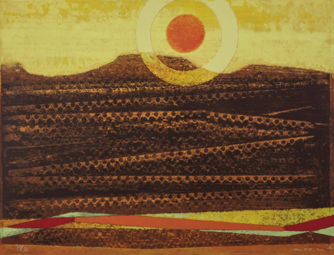 Max Ernst: Max Ernst 1891 BrÃ¼hl - 1976 Paris Le soleil. Farblithographie auf Papier. Signiert unten rechts, nummeriert unten links 30/96. 27,7 x 36 cm. Gerahmt.