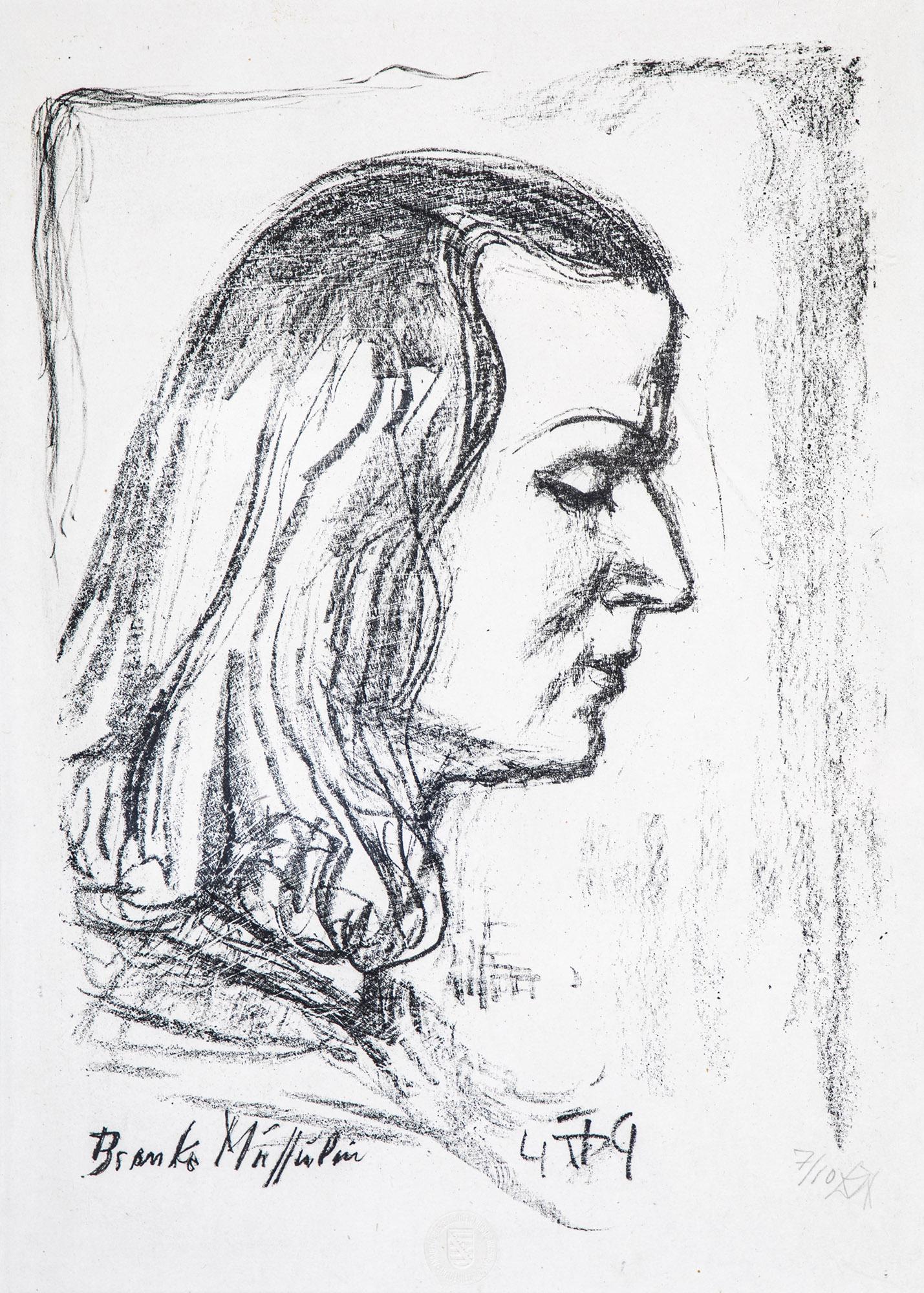 Otto Dix: Otto Dix 1891 Untermhaus/Gera - 1969 Singen Branka Musulin. Lithographie auf Papier. Signiert unten rechts und nummeriert "7/10". In der Platte bezeichnet, sowie PrÃ¤gestempel unten Mitte. 42 x 30 c