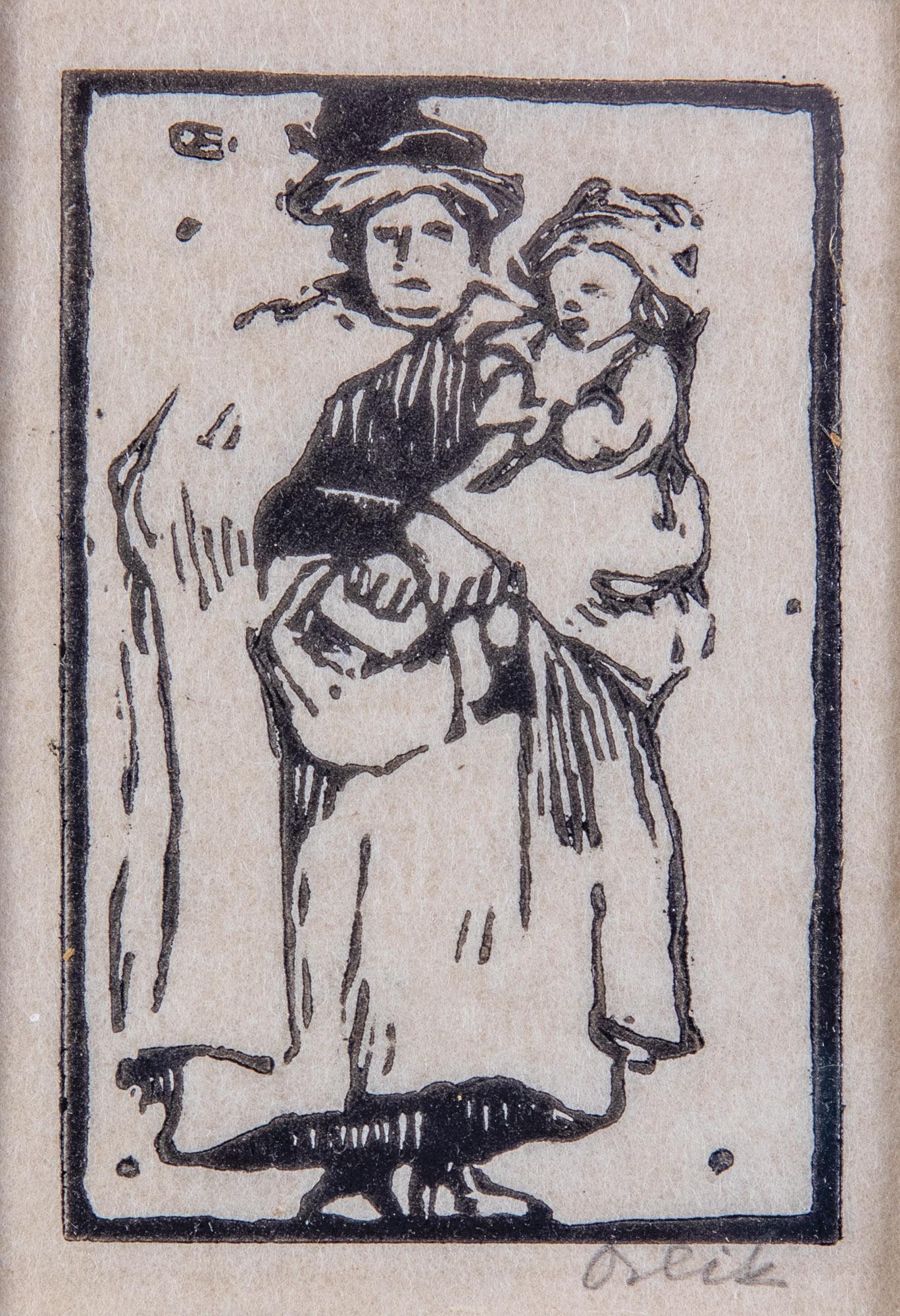 Emil Orlik: Emil Orlik 1870 Prag - 1932 Berlin Konvolut sechs Grafiken mit figÃ¼rlichen Motiven. Vier Holzschnitte und zwei Radierungen auf Papier, partiell stockfleckig. Signiert unten rechts, teilweise nummer