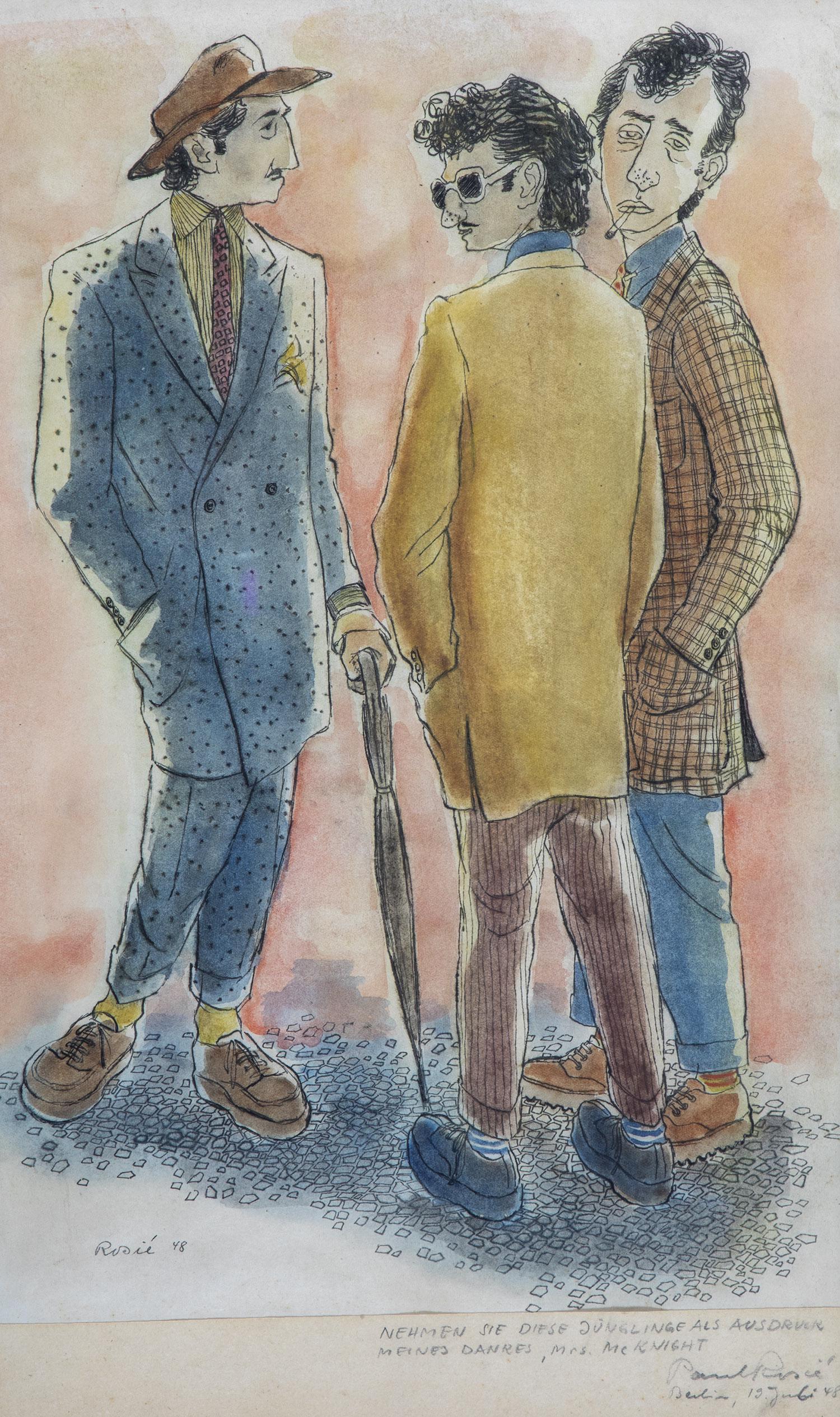 Konvolut fÃ¼nf Bilder: Konvolut fÃ¼nf Bilder 20. Jahrhundert U. a. Luis Aguirre, G. Davalos, Paul Rosie, Max Weber: PortrÃ¤ts. Mischtechnik/Aquarell/Kreide auf Papier. Signiert und teilweise bezeichnet. 10,5 x 13 cm bis