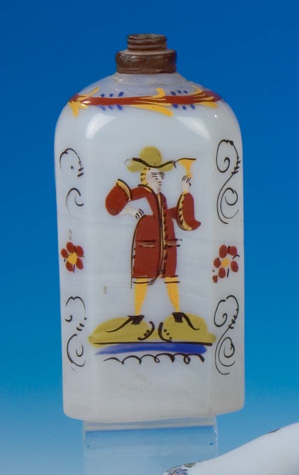 Schnapsflasche German? Bohemia? Glass Bottle Old