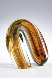 1044: Harvey K. Littleton Glass Object 1982 Sculpture