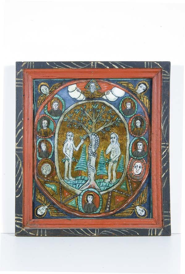 Romania Glass Icon Adam Eve Muehlbachtal Lancram