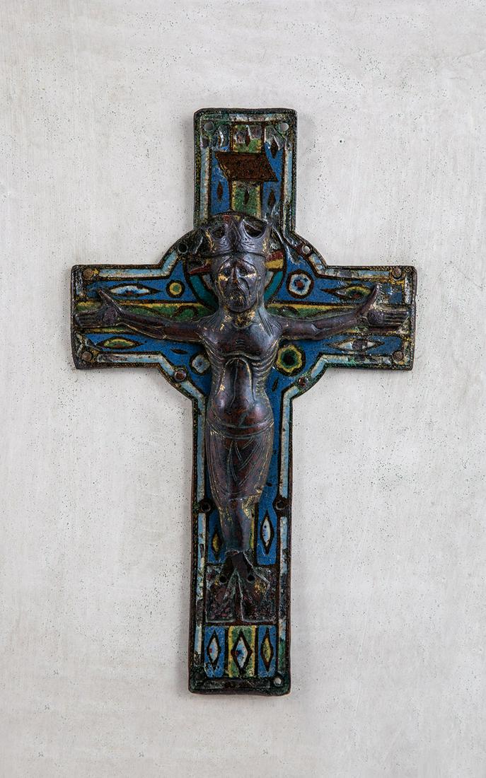 Champleve-Email-Plakette (Kruzifix) (1 of 1)