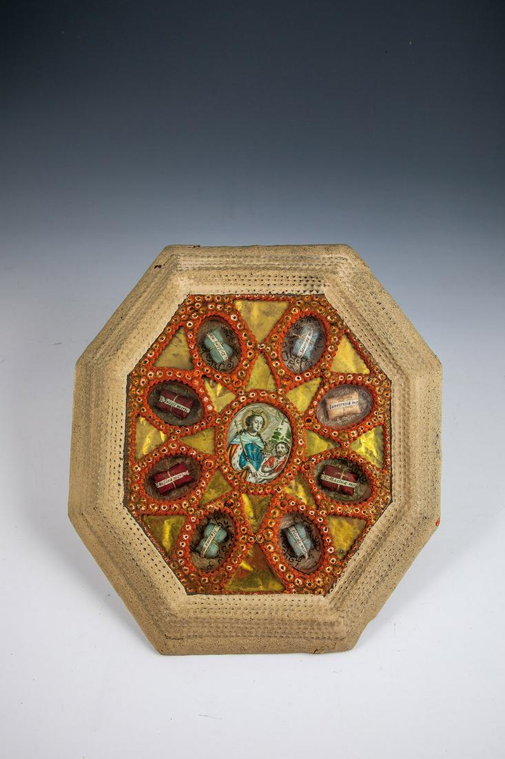 Andachtsbild mit acht gefassten Reliquien (1 of 1)