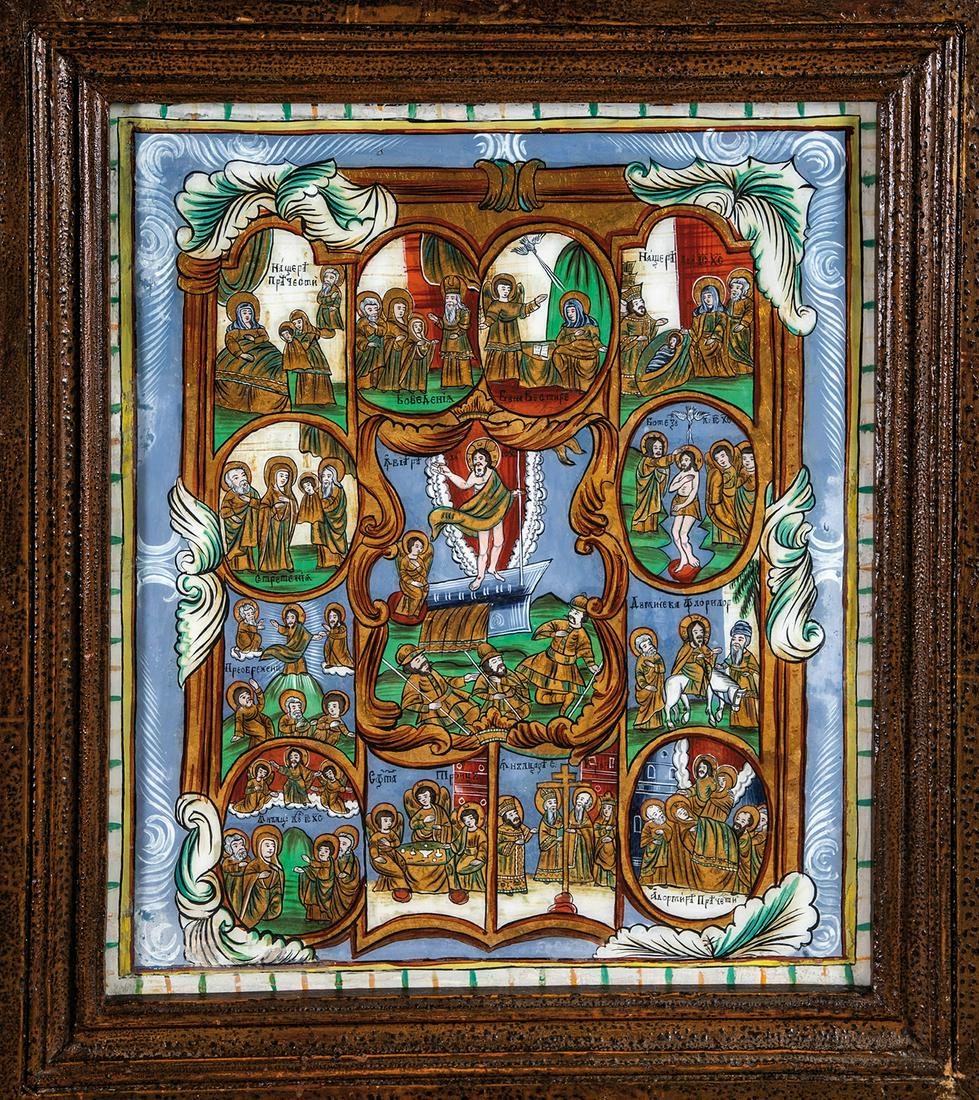 GroÃŸformatige Hinterglasikone mit der Auferstehung (1 of 1)