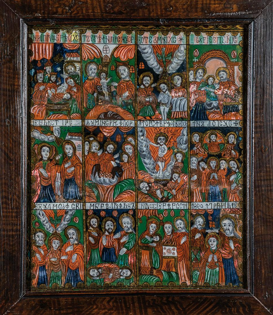 GroÃŸe Hinterglasikone mit 12 Festtagen (1 of 1)