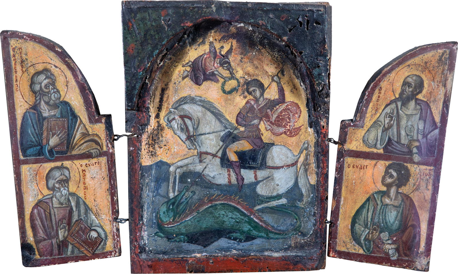 Ikonen-Triptychon mit dem Heiligen Georg (1 of 1)