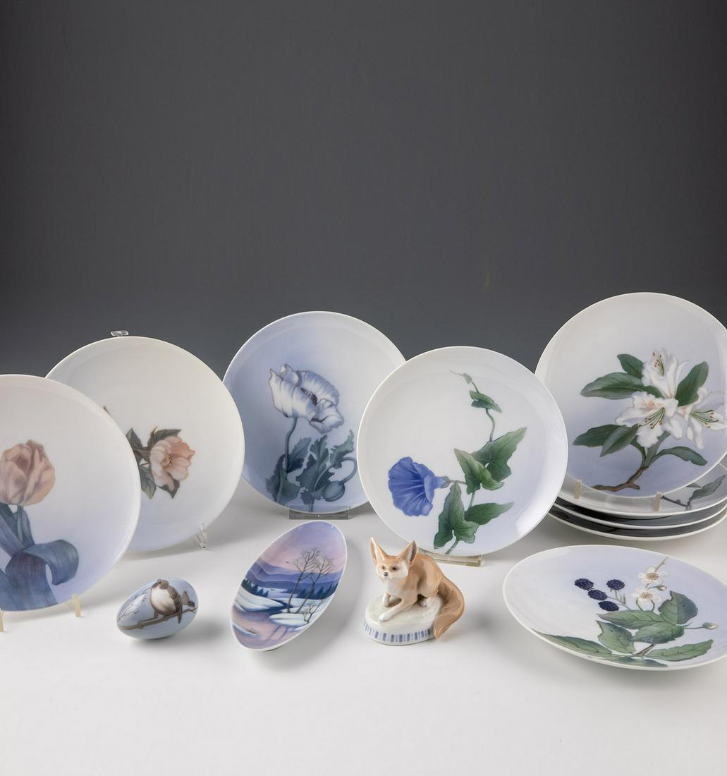 9 Teller, Ovalschale, Kinderpaar, Fuchs und Osterei (1 of 1)