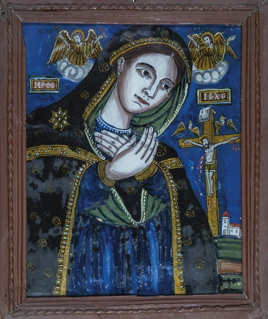 Hinterglasbild: Trauernde Gottesmutter (1 of 1)