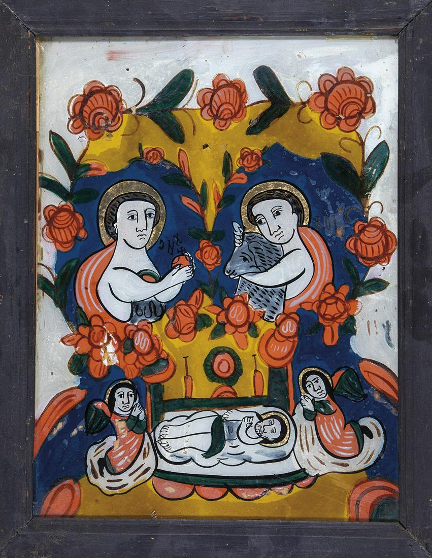 Hinterglasikone: Grablegung und die Knaben Jesus und Johannes (1 of 1)