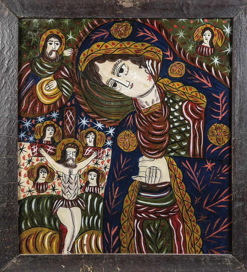 GroÃŸe Hinterglasikone mit der Trauerndes Gottesmutter (1 of 1)