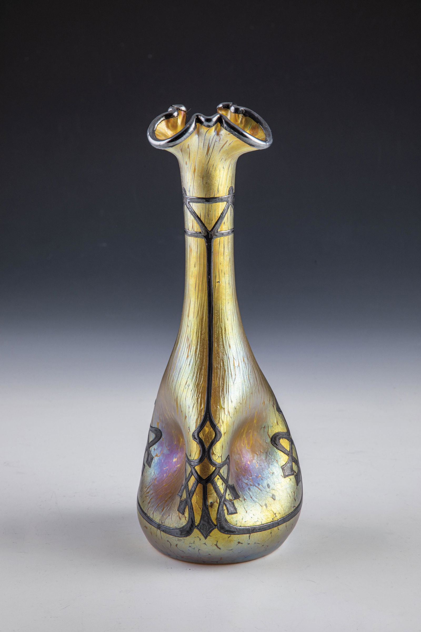 Vase ''Candia Papillon'' with galvanized fine silver decoration (1 of 1)