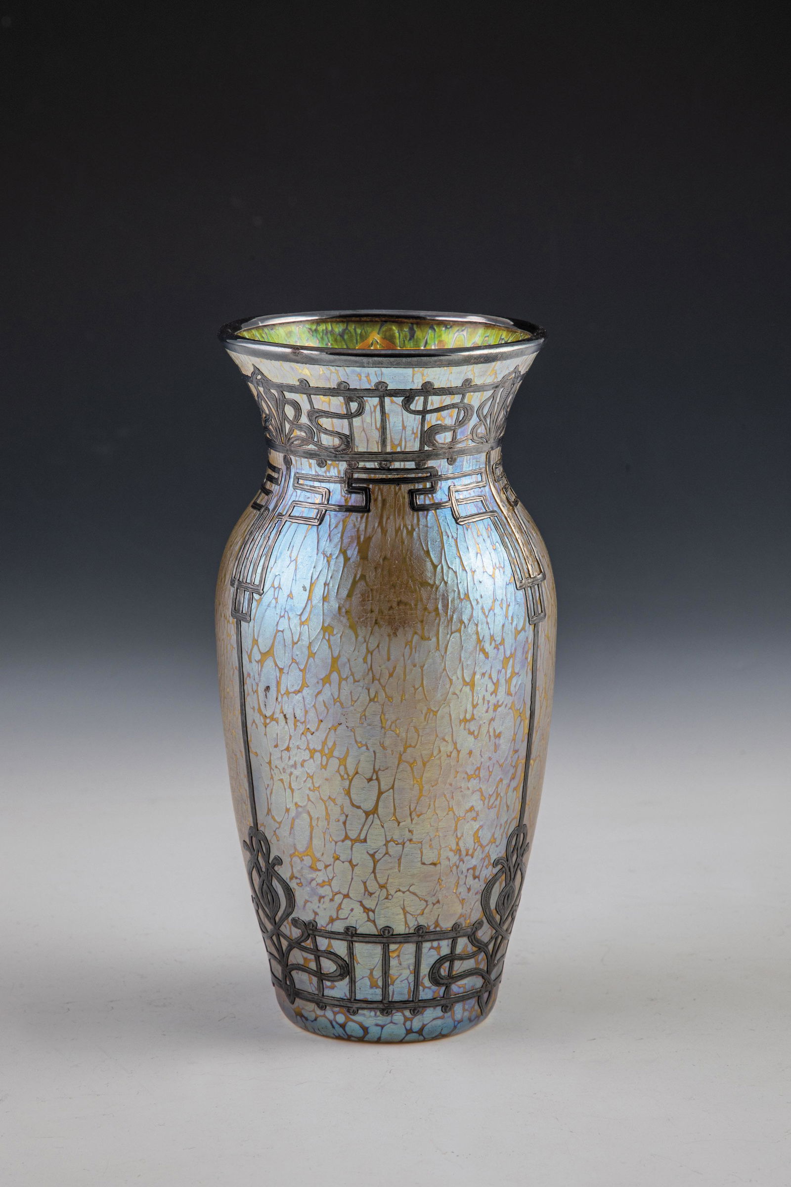 Vase ''Candia Papillon'' with galvanized fine silver decoration (1 of 1)