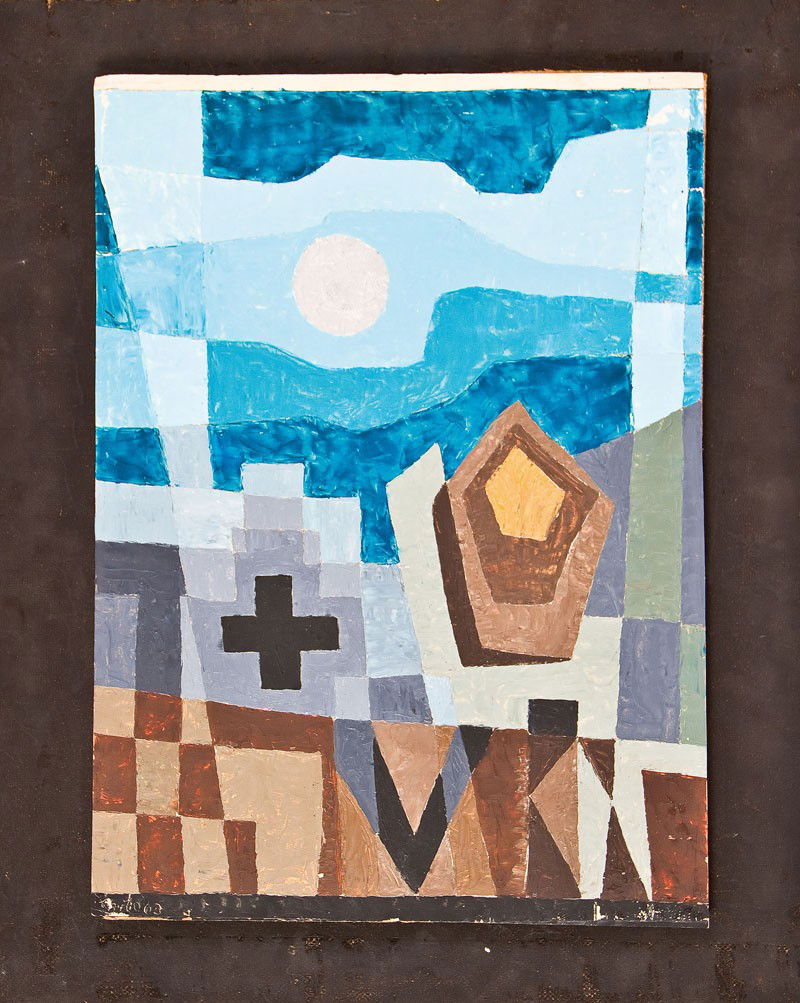 Thilo Maatsch: Untitled. 1963. Oil on paper on MDF-plate. Lower left signed and dated. On the reverse inscr., dated and signed. Inv. no. 5136. 50 x 36 cm. Deutsche Beschreibung: Maatsch, ThiloThilo Maatsch Braunschw