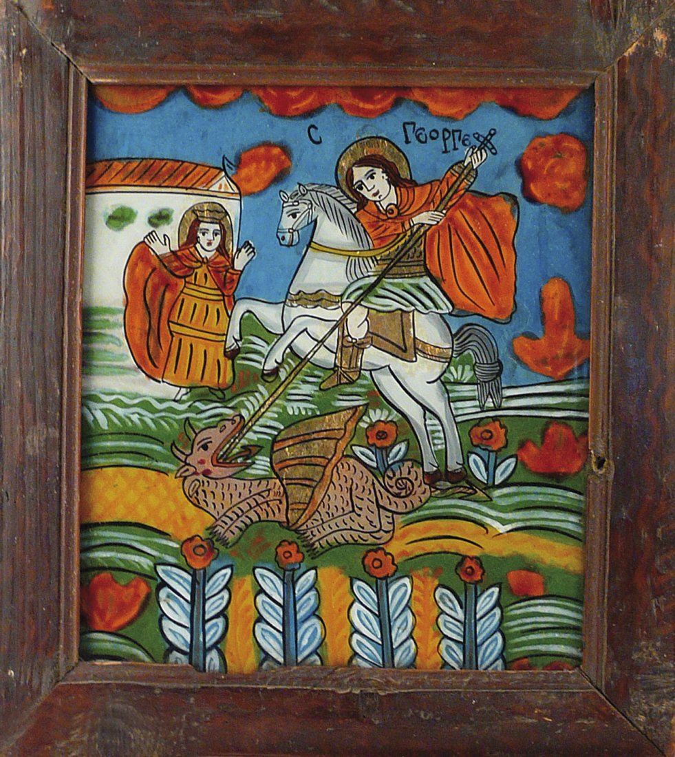 reverse glass icon with St. George (1 of 1)