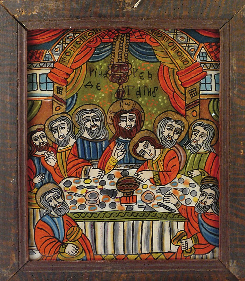 reverse glass icon with the Last Supper (1 of 1)