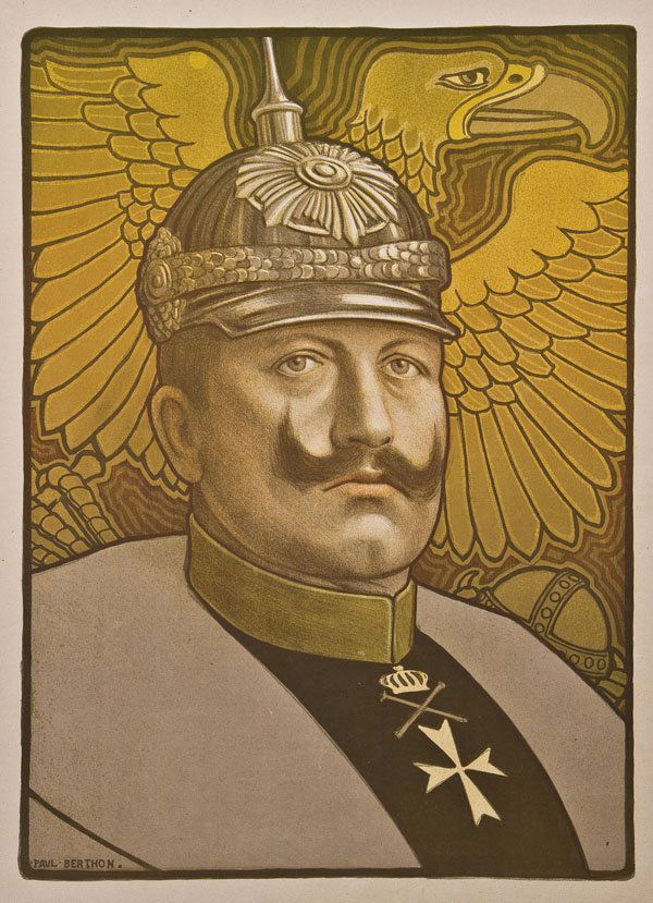 Paul Berthon: Paul Berthon Villefranche 1872 - 1909 Paris Paar Herrenportraits, darunter Kaiser Wilhelm II. Farblithographie, aufgezogen auf Leinen. Im Stein bez. ''PAUL BERTHON.''. Je 40 x 50 cm (Blattmaß)