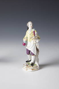 Lemonade merchant from the series ''Cris de Paris'': Lemonade merchant from the series ''Cris de Paris'', late 19th century, after a model by Johann Joachim Kaendler On a tree support base covered with relief rocailles. Colourfully decorated and with