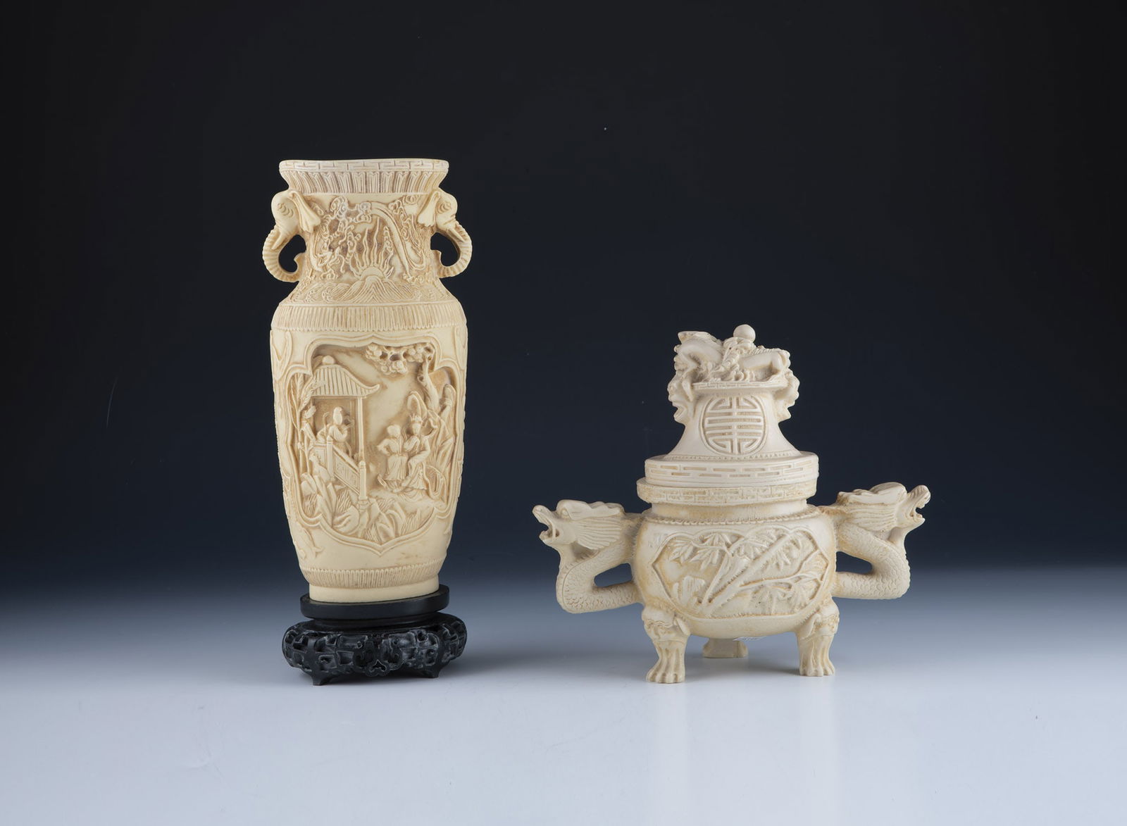Mixed lot: a vase and an incense burner (1 of 1)