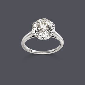 Ultra-fine Art Deco diamond solitaire ring (1 of 1)