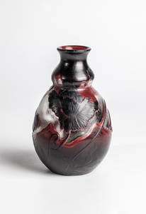 Rare and important vase with poppies