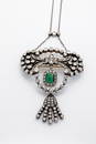 Significant diamond necklace with emerald