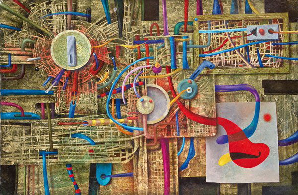 Alexander Lozovoy: Alexander Lozovoy geb. 1949 in Suchumi Abstrakte Formen. Rückseitig in Kyrillisch bez. Öl auf Leinwand. 60 x 90 cm Alexandr Lozovoy (born 1949 in Sukhumi) Abstract forms. Inscribed in Cyrillic (on t