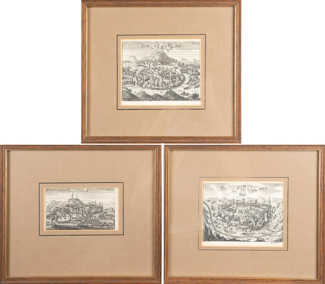 Three historical city views of Transylvania (1 of 2)