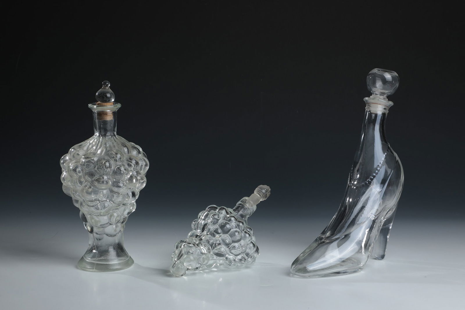 Three pressed glass bottles (1 of 1)