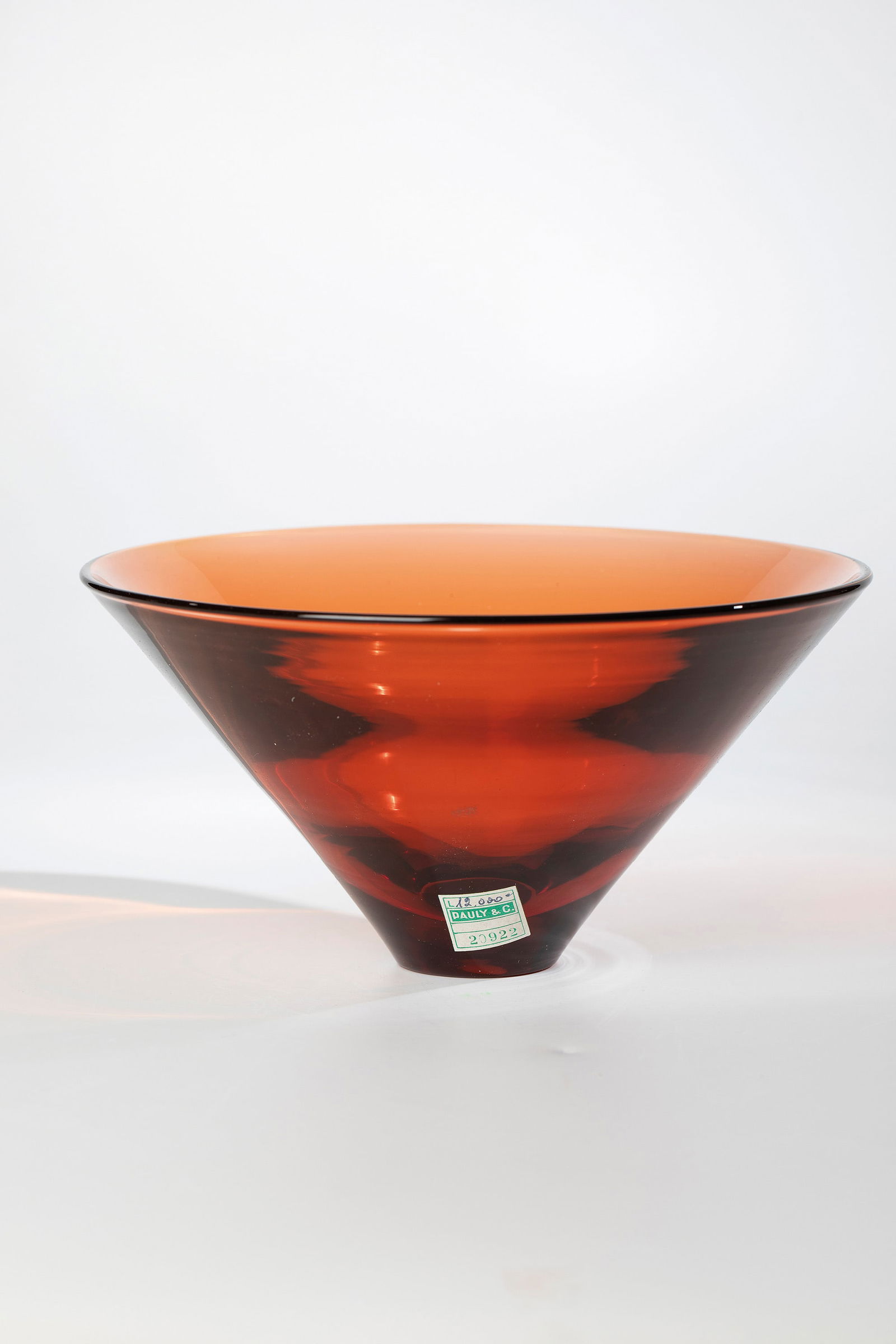 Bowl ''Sommerso'': Bowl ''Sommerso'' Antonio Da Ros (design), Vetreria Gino Cenedese for Compagnia di Venezia e Murano - Pauly & C. , Murano, c. 1965 Colourless glass, orange-red underlay. Above the stand with original