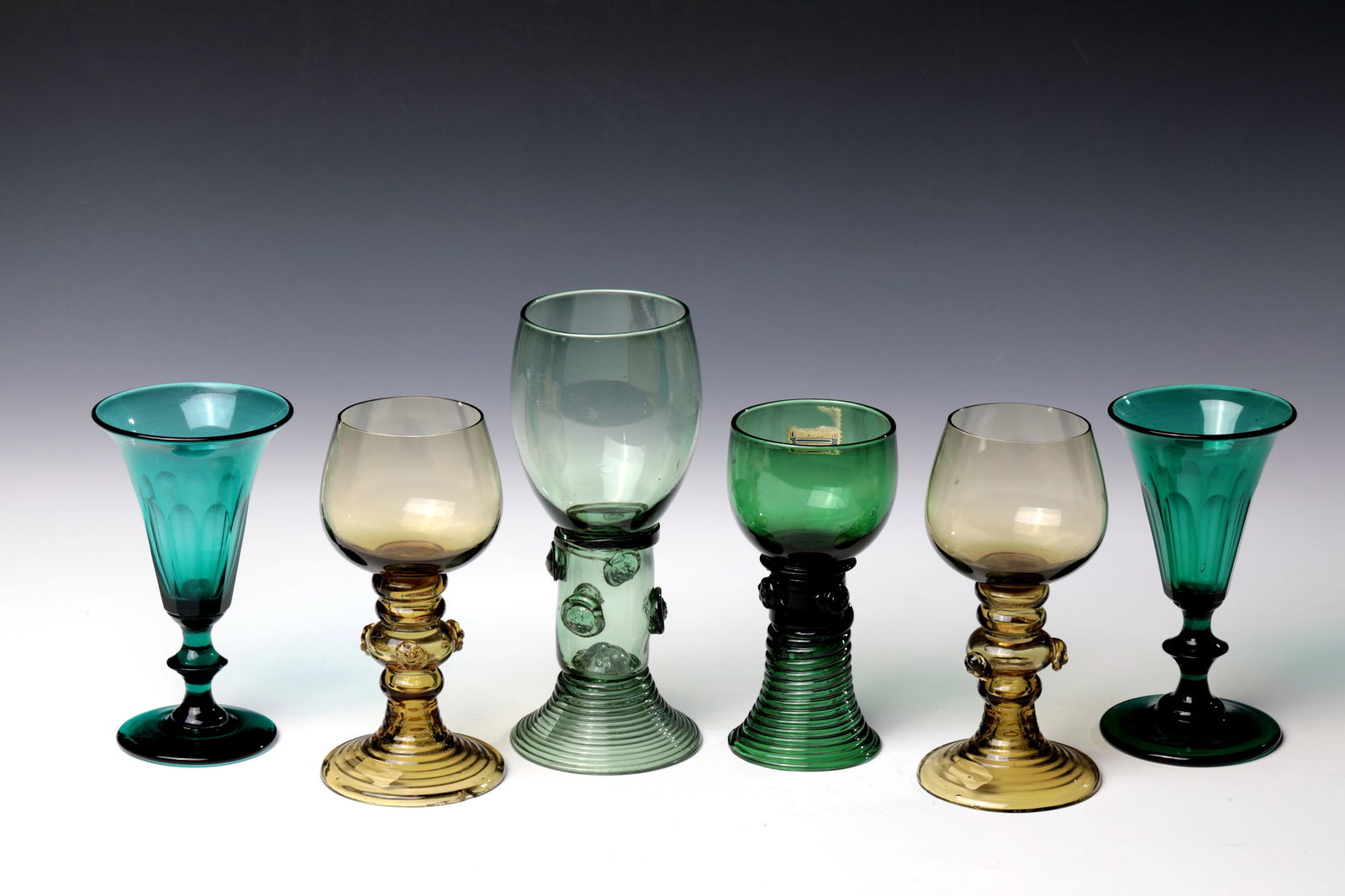 Mixed Lot of Four Romans and Two Pointed Chalices (1 of 1)