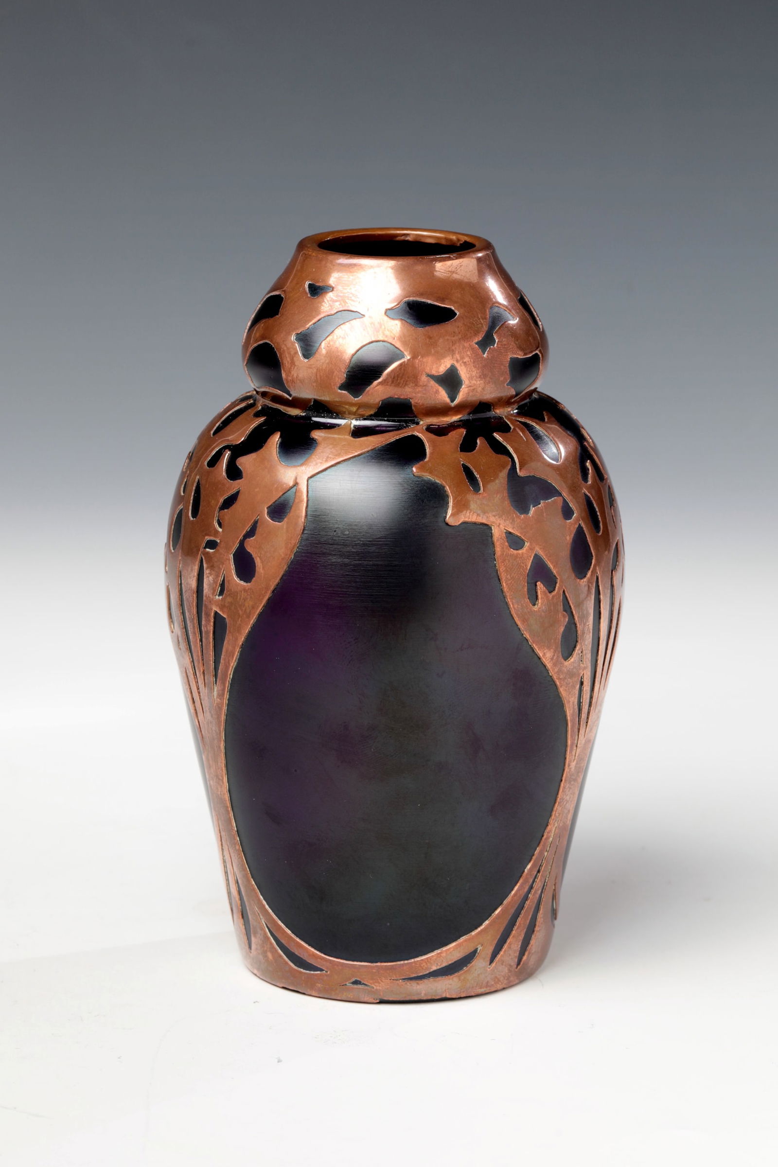 Vase with galvanoplastic copper decoration (1 of 2)