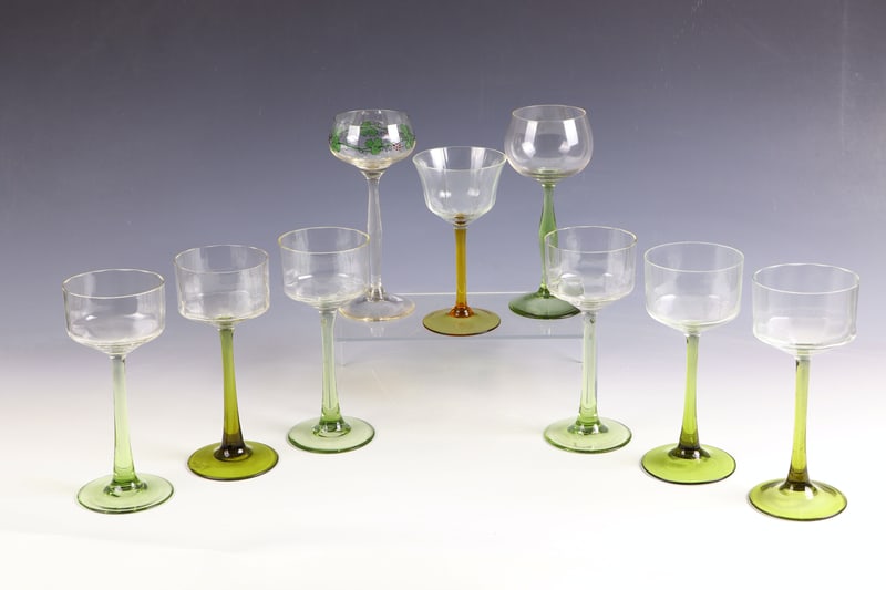 Mixed Lot of Nine Stem Jars (1 of 1)