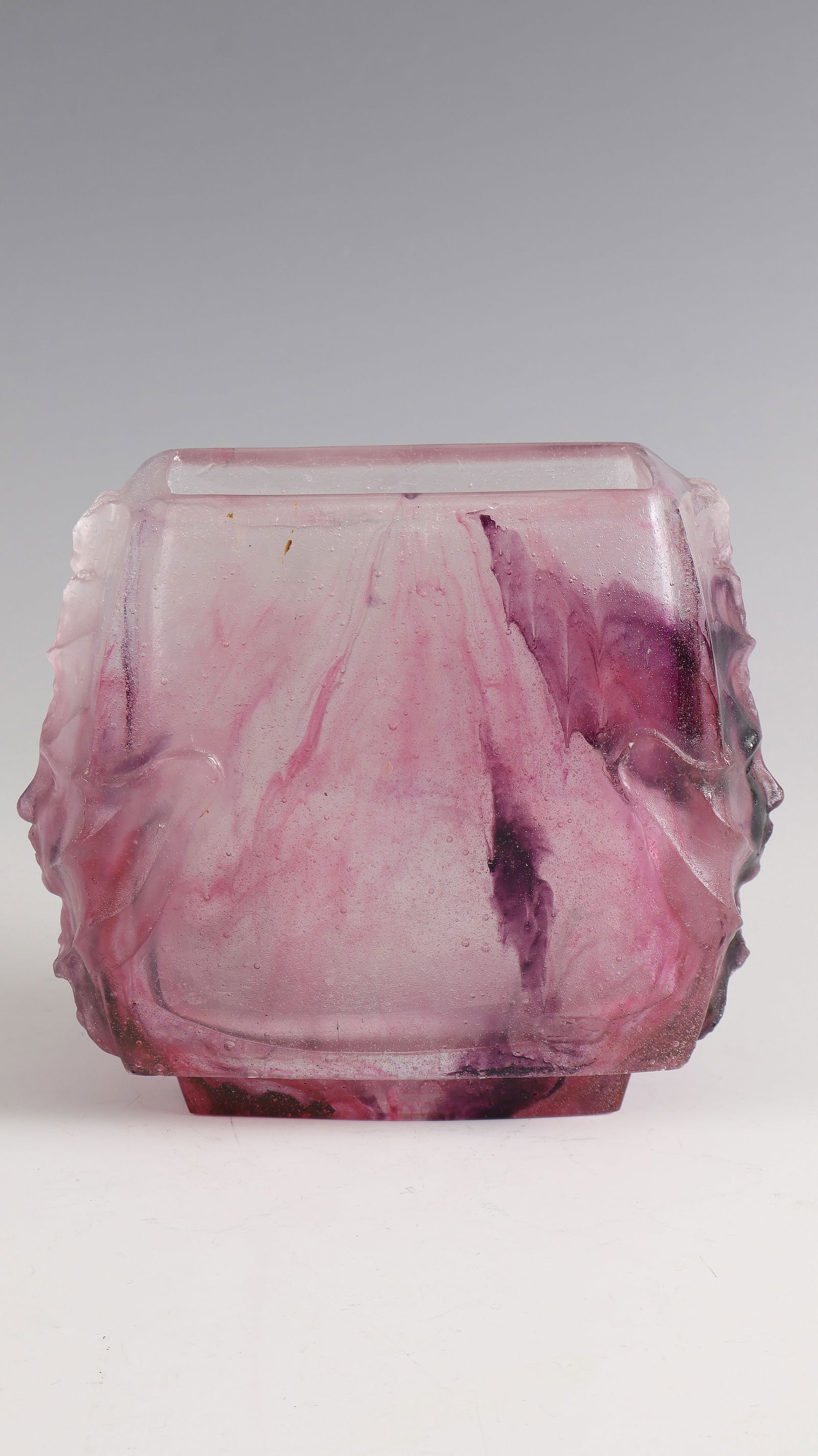 Vase ''Janus bifront'': Vase ''Janus bifront'' Antoine Leperlier, 1985 Pâte de verre in clear and coloured glass, mould-melted, cut and polished. Inscription: Artist's monogram 'AL' (compression molded). Bottom with