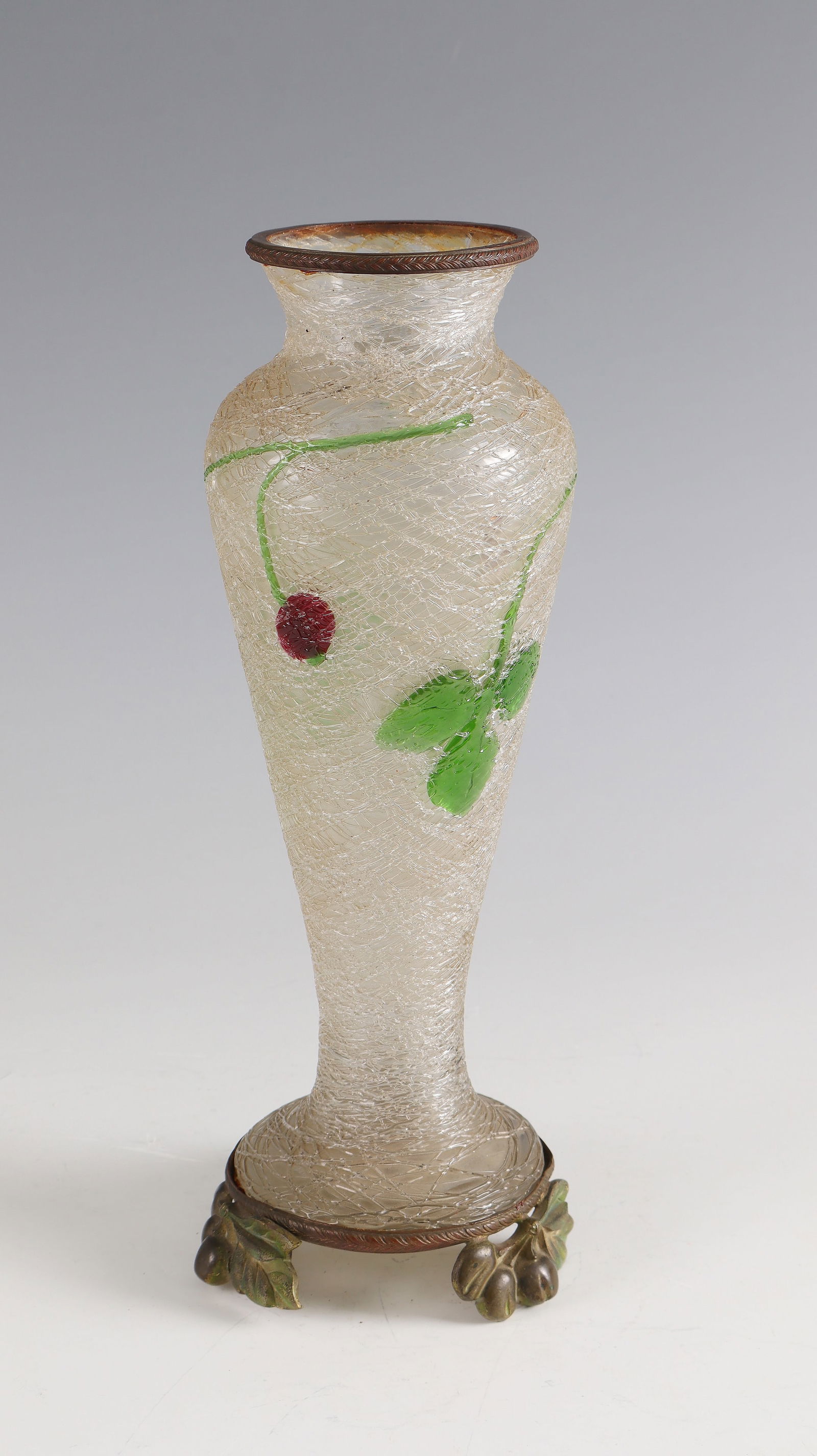 Vase with archers ''Archer'' France, 2nd half of the 20th century Green glass, compressed. Unmarked. (1 of 1)