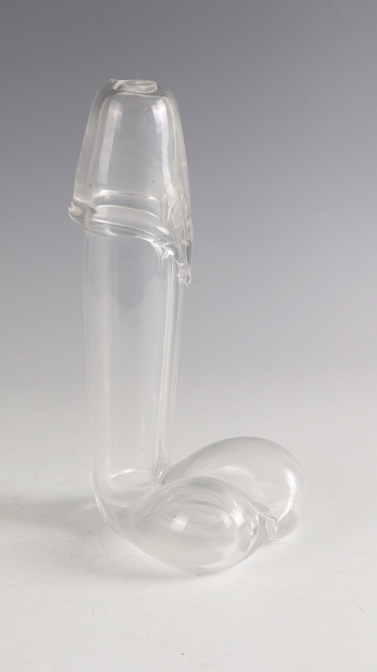 ''Phallus'': ''Phallus'' 20th century Colourless glass, freely formed. L. 23 cm