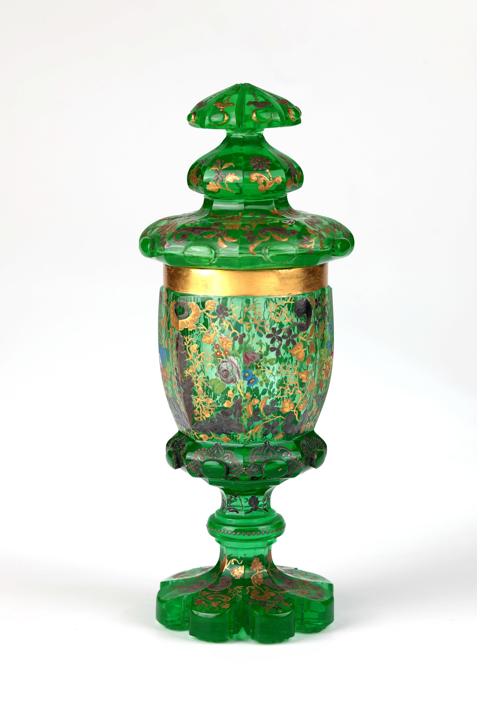 Lidded Goblet Uranium Glass (1 of 1)