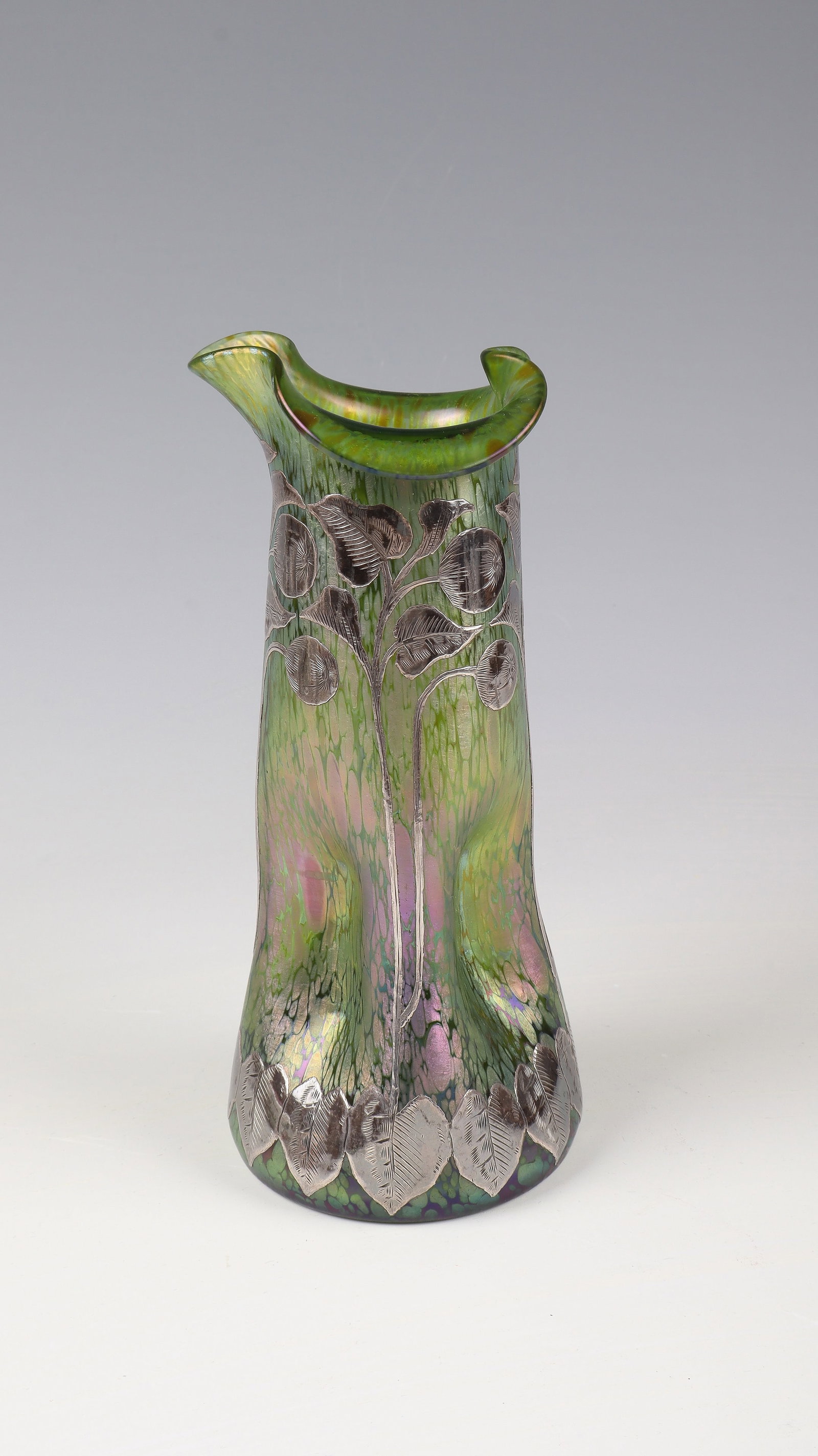 Vase with galvanized fine silver decoration ''Creta Papillon'' (1 of 1)