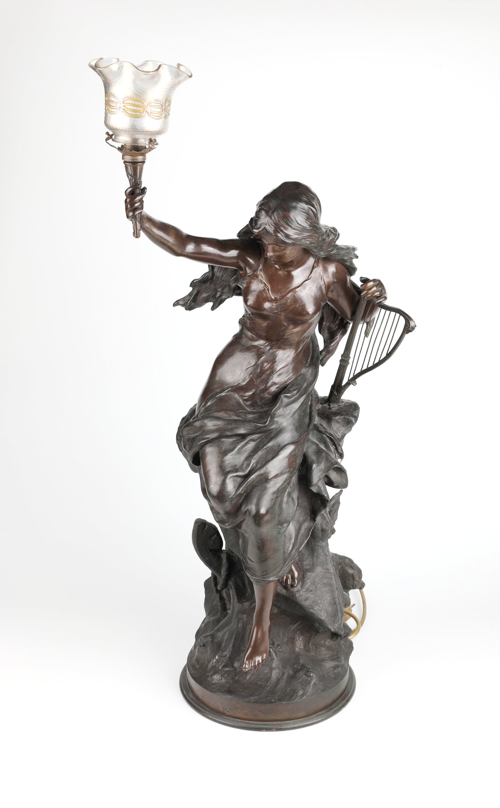 Bronze figure with lamp (1 of 3)