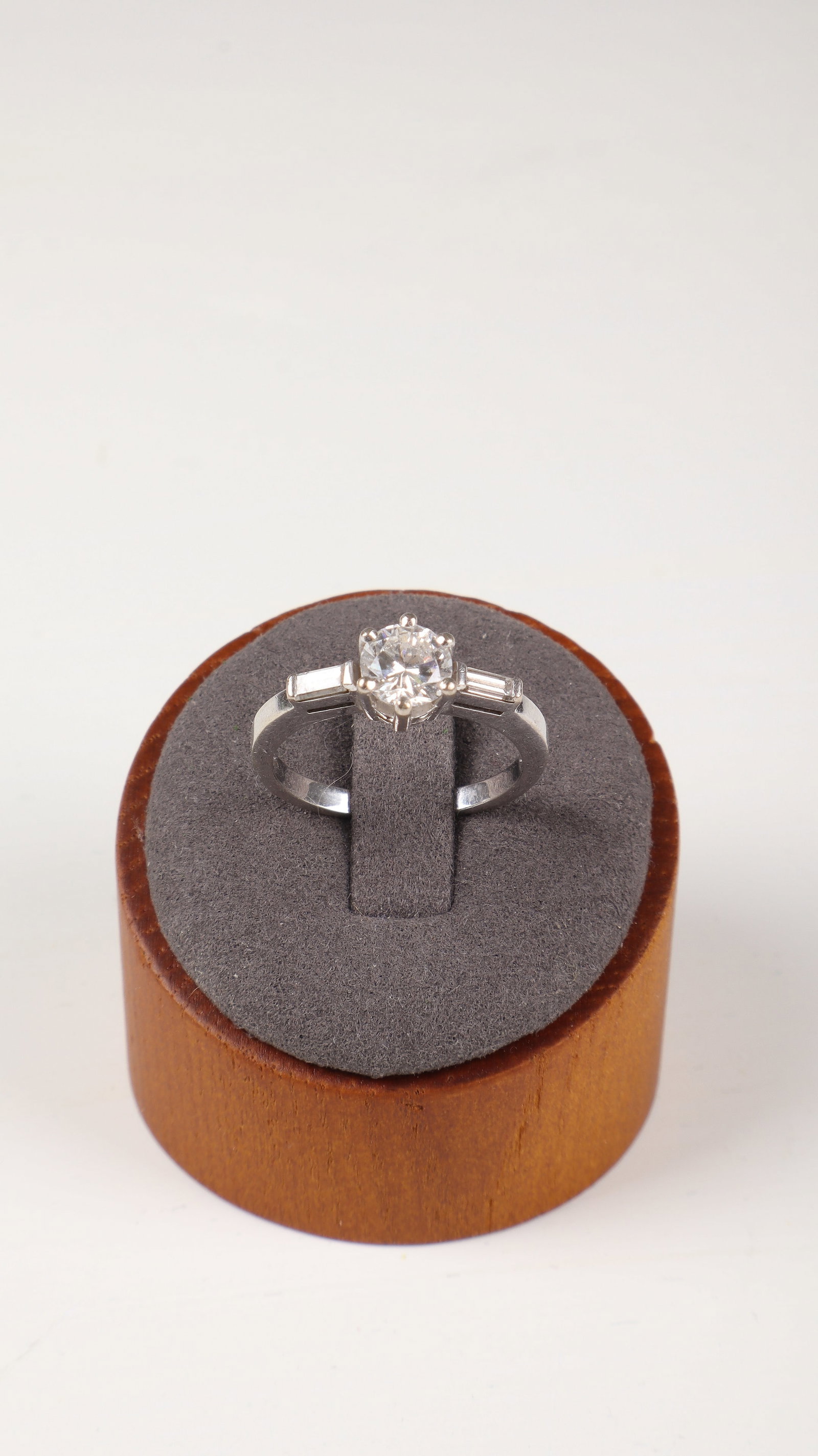 Solitaire engagement ring with diamonds (1 of 1)