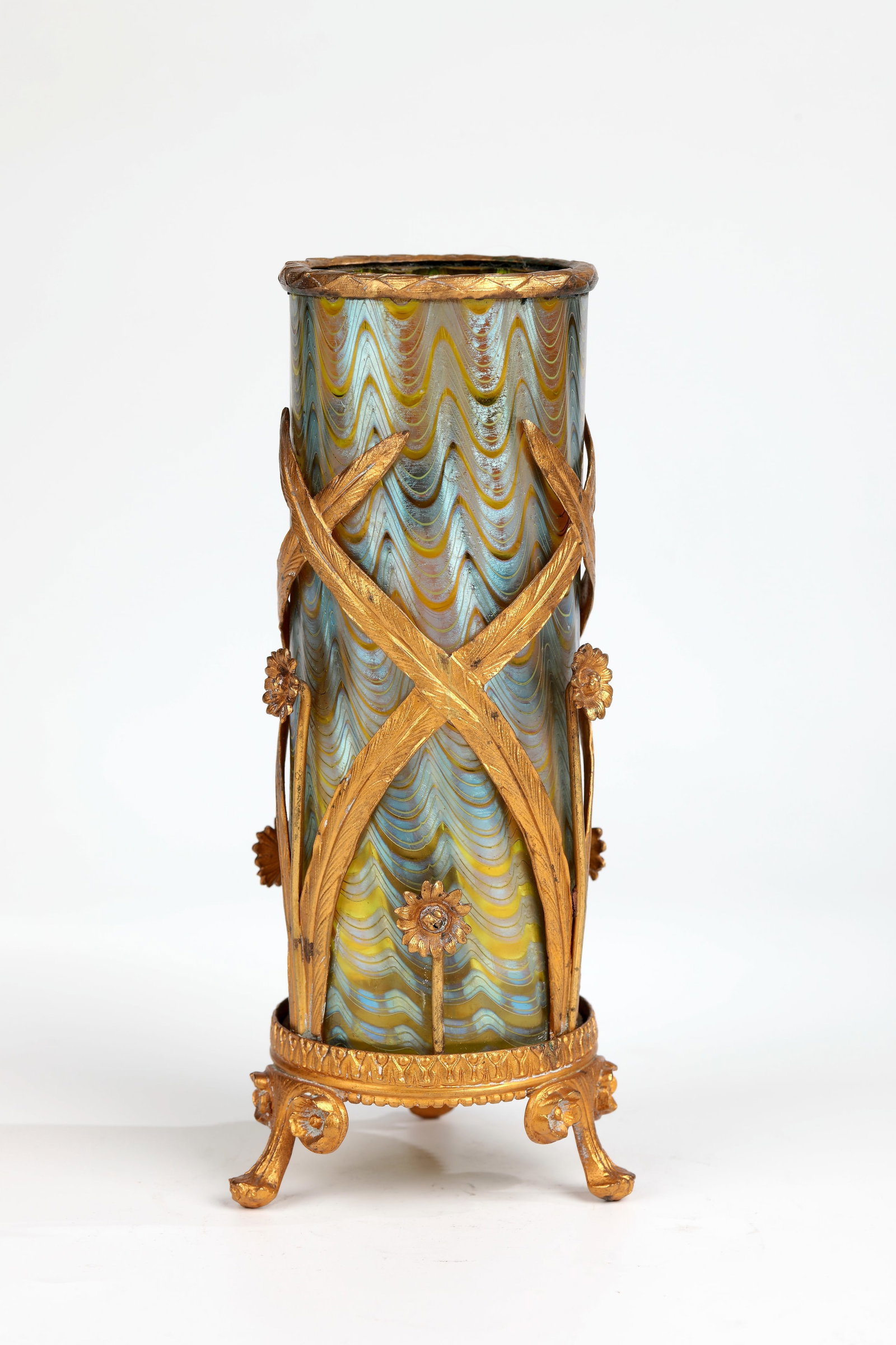 Rod vase ''Phänomen Gre 6893'' with brass mount (1 of 1)
