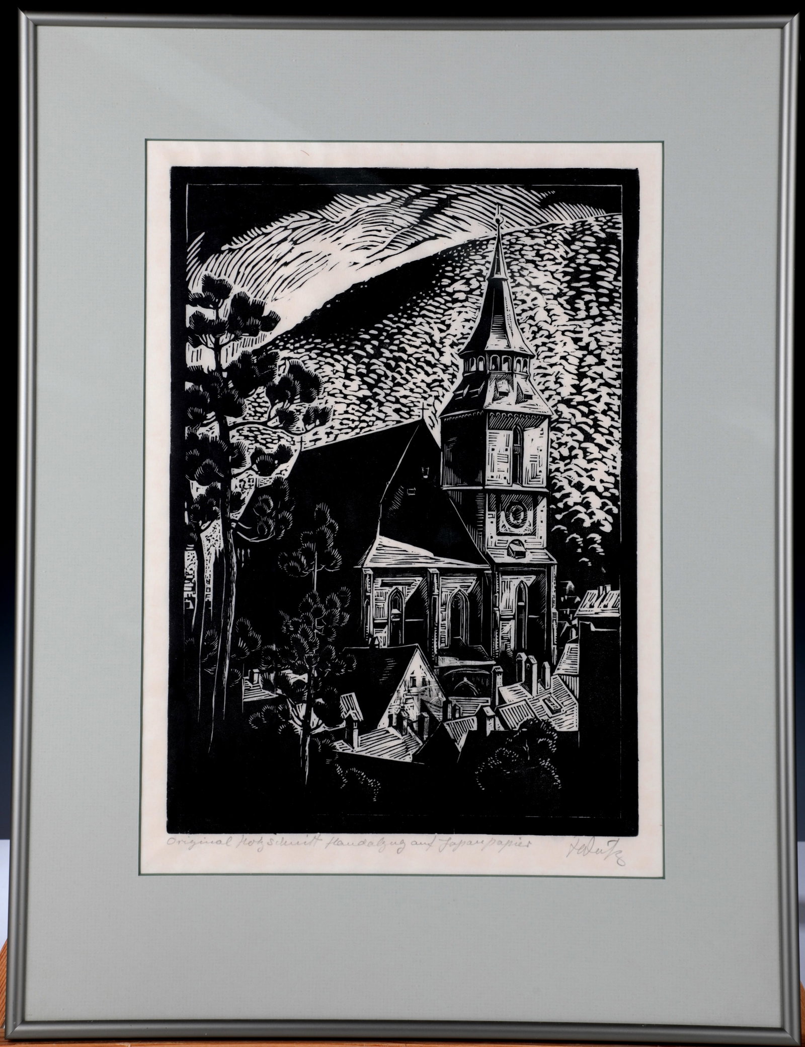 Mixed lot of three woodcuts and a lithograph (1 of 4)
